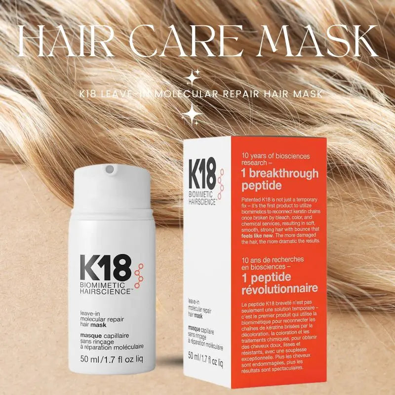 5/1Pcs K18 Leave-In Molecular/1*Kertain Repair Hair Mask Softens Restores Damaged Hair Deep Keratin Treatment for Hair and Scalp