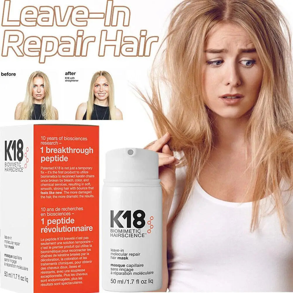 5/1Pcs K18 Leave-In Molecular/1*Kertain Repair Hair Mask Softens Restores Damaged Hair Deep Keratin Treatment for Hair and Scalp