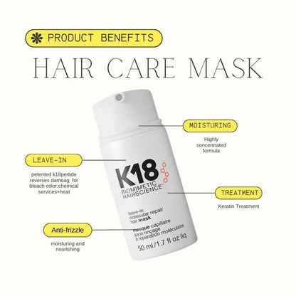 5/1Pcs K18 Leave-In Molecular/1*Kertain Repair Hair Mask Softens Restores Damaged Hair Deep Keratin Treatment for Hair and Scalp