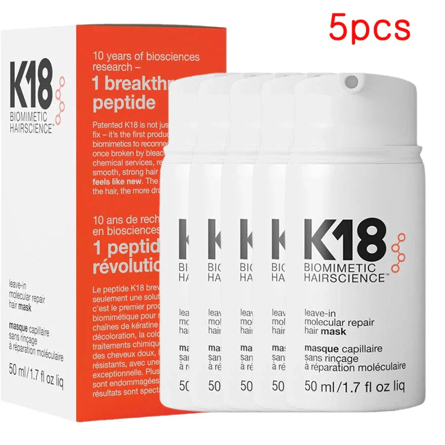 5/1Pcs K18 Leave-In Molecular/1*Kertain Repair Hair Mask Softens Restores Damaged Hair Deep Keratin Treatment for Hair and Scalp