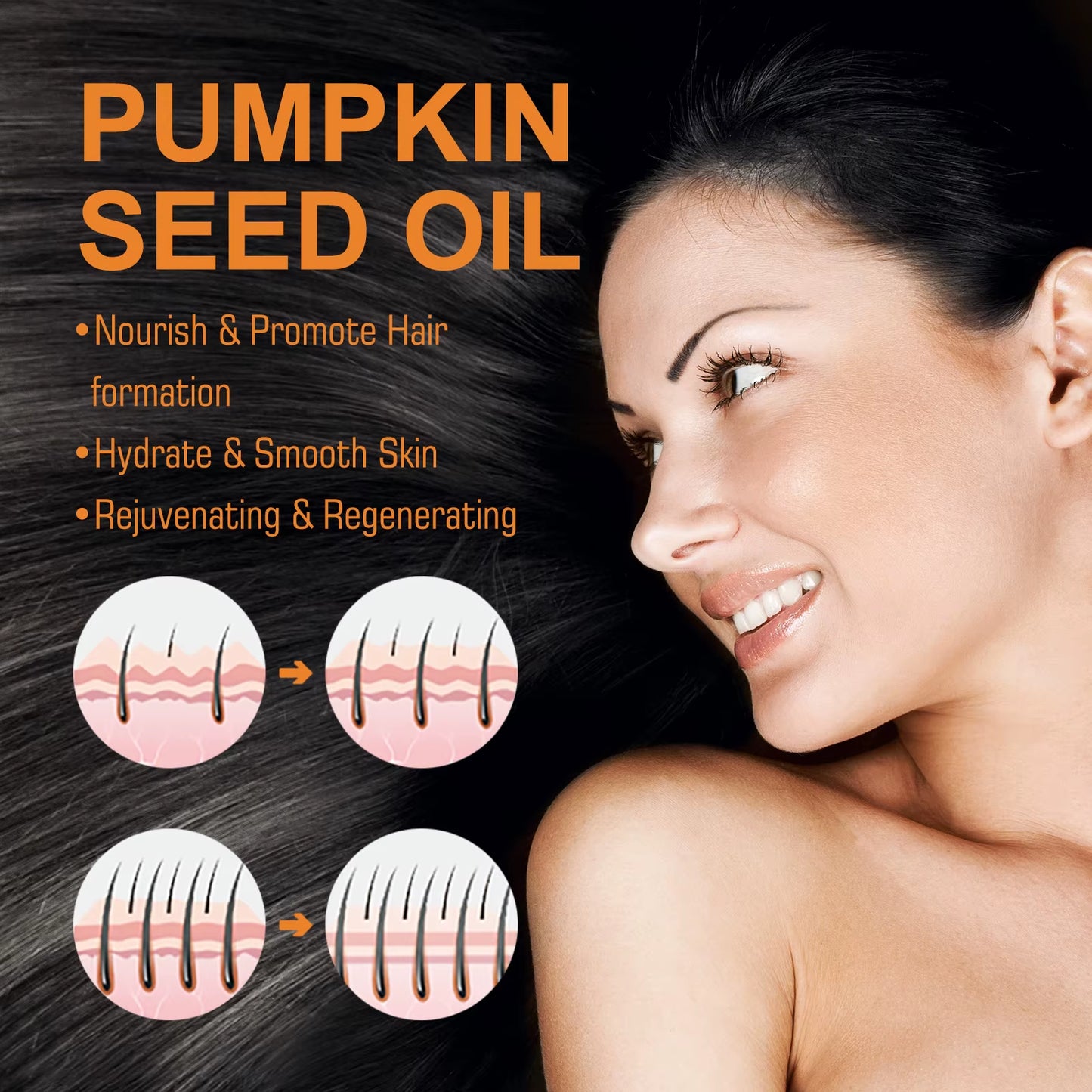 60Ml Pumpkin Seed Oil Hair Care Essential Oil Moisturizing Smoothing Repairing Hair Roots Hair Oil for Women